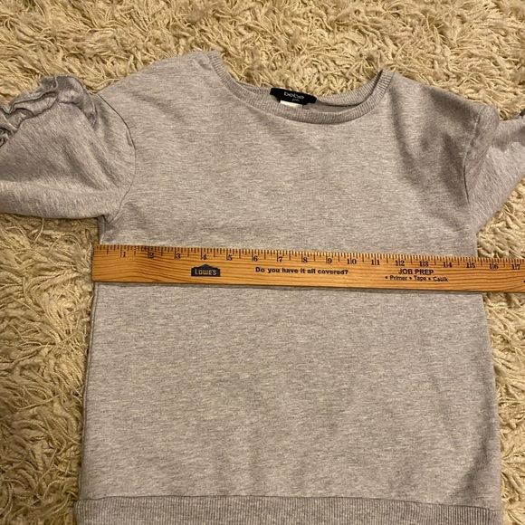 Bebe Girls Ruffle Trim Drop Sleeves Sweatshirt Halter Gray - Picture 5 of 13